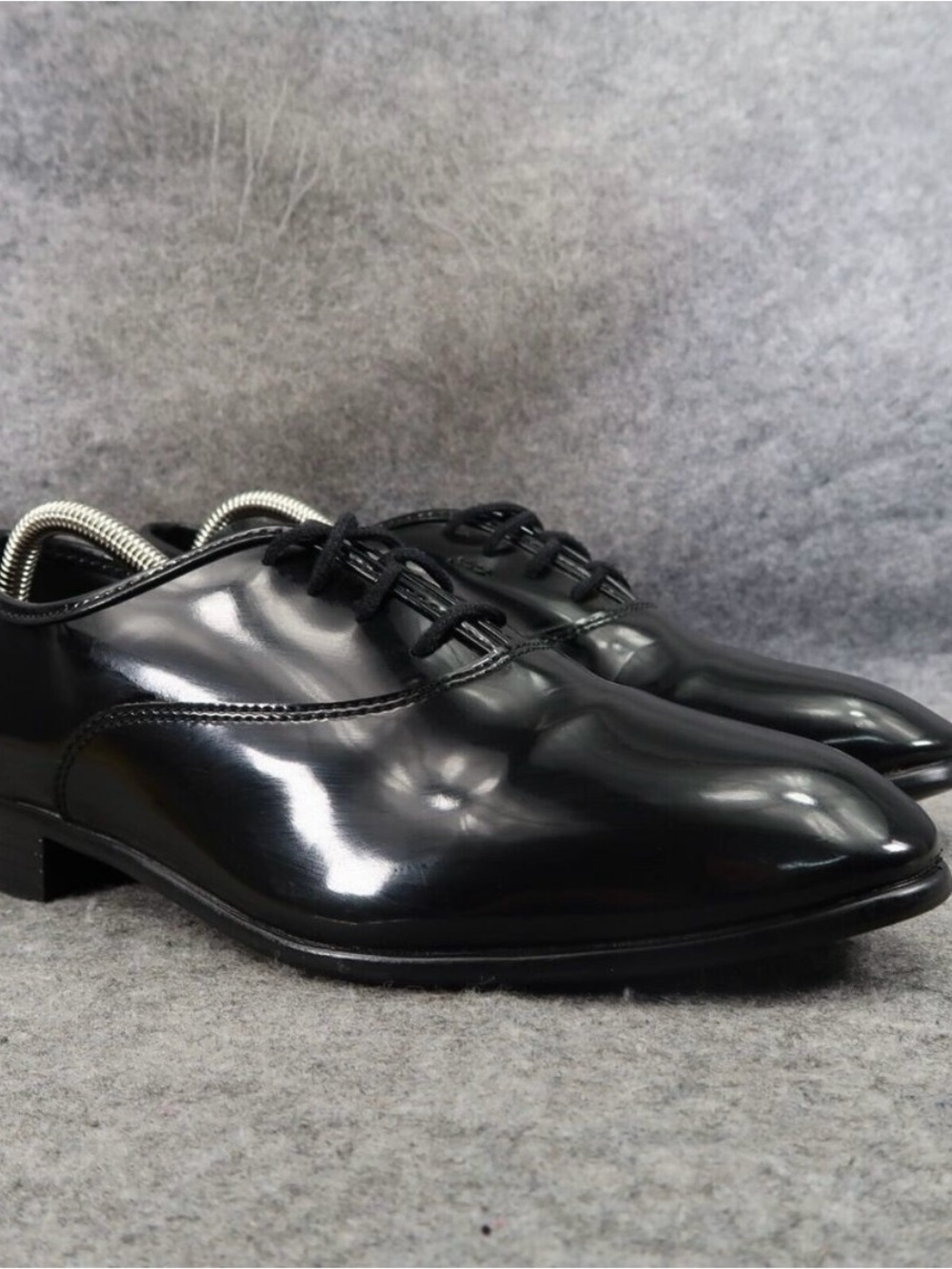 Barclay Shoes Mens 8.5 Oxford Patent Formal Classic Event Dressy Black Lace Up